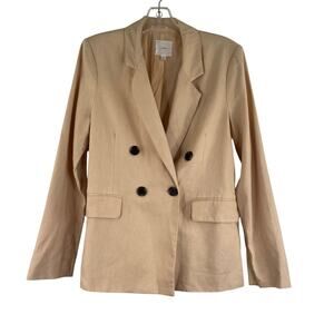 A Loves A Peach Linen Blazer Linen Cotton Blend Women's Medium Career wear